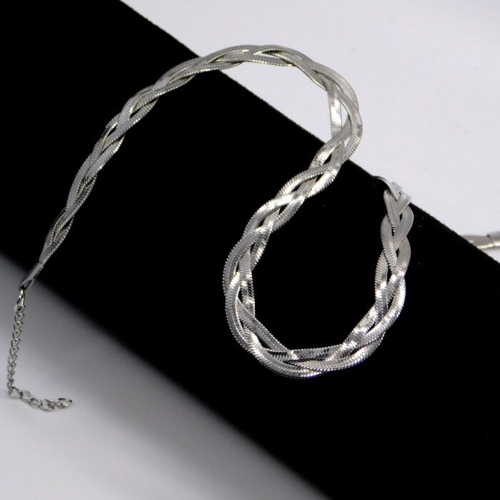 Ατσάλινο κολιέ τριπλής αλυσίδας | Triple chain steel necklace