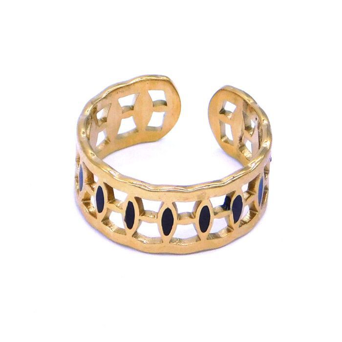 Ατσάλινο δαχτυλίδι με σμάλτο | Stainless Steel Ring with Enamel