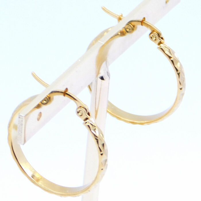 Ατσάλινα σκουλαρίκια κρίκος με ρόμβους | Steel hoop earrings