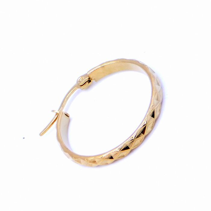 Ατσάλινα σκουλαρίκια κρίκος με ρόμβους | Steel hoop earrings