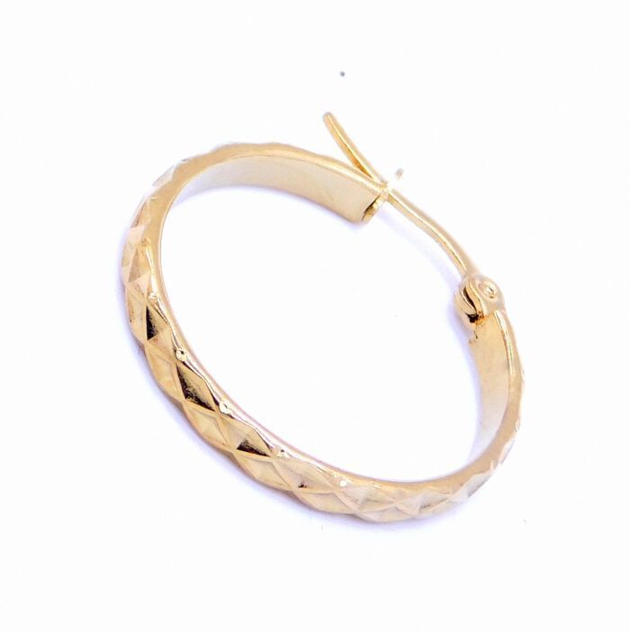 Ατσάλινα σκουλαρίκια κρίκος με ρόμβους | Steel hoop earrings