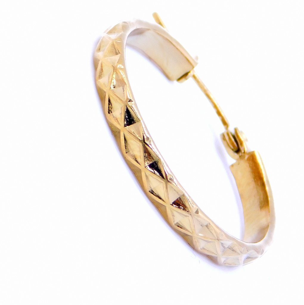 Ατσάλινα σκουλαρίκια κρίκος με ρόμβους | Steel hoop earrings