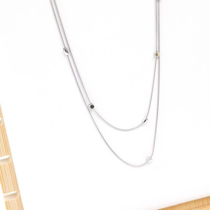 Ατσάλινο κολιέ Double