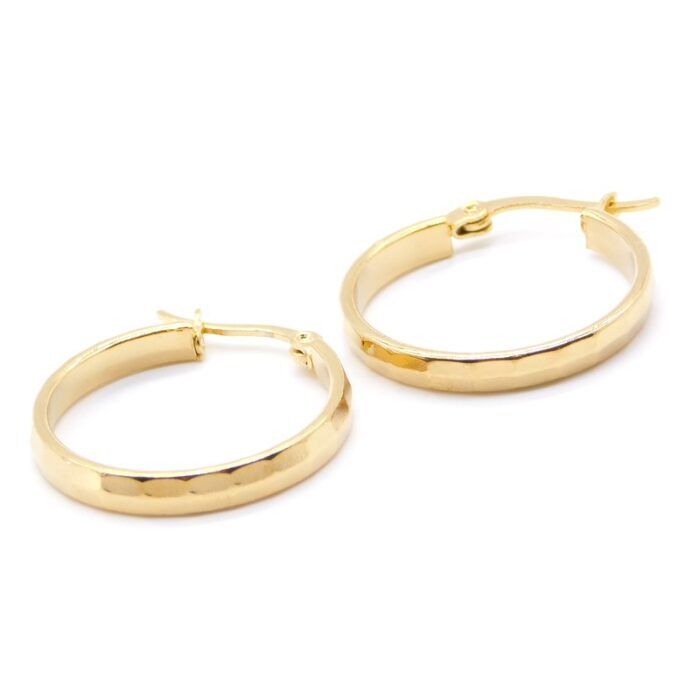 Ατσάλινα σκουλαρίκια ελαφρώς σφυρήλατοι κρίκοι  | Steel earrings slightly forged hoops