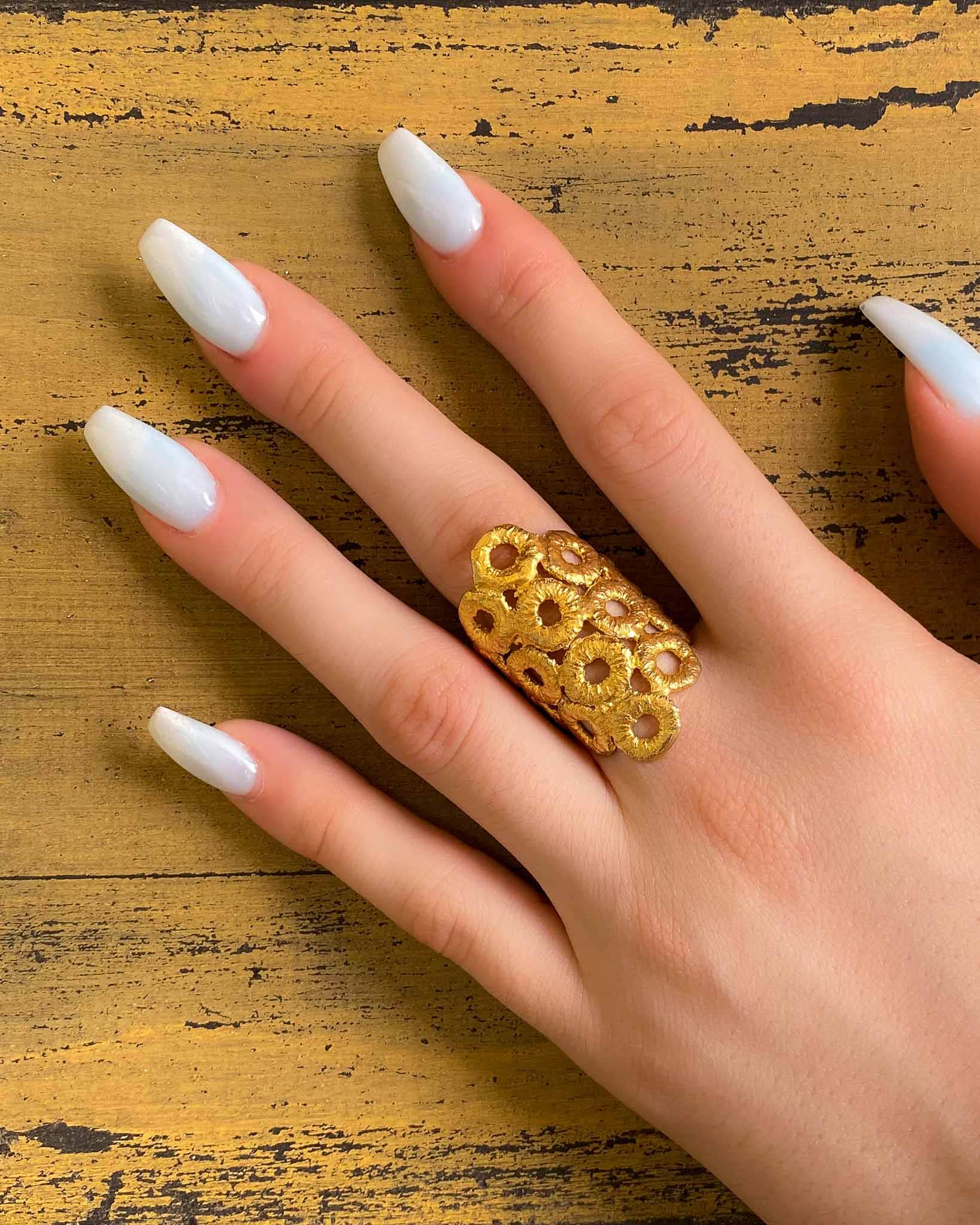 Χειροποίητο Δαχτυλίδι 24Κ Επιχρύσωμα – Ρυθμιζόμενο  |  Handmade 24K Gold Plated RIng