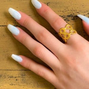 Χειροποίητο Δαχτυλίδι από επιχρυσωμένο ορείχαλκο 24Κ