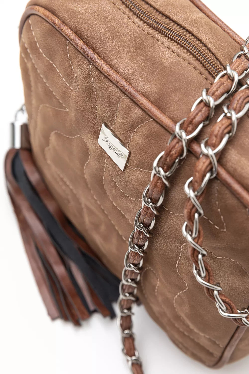 Τετράγωνη τσάντα με αλυσίδα και κυματοειδή γαζιά Fragola