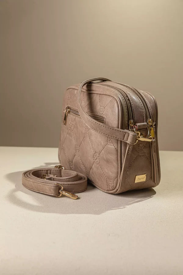 Καπιτονέ τριθέσια τσάντα χειρός - FRAGOLA