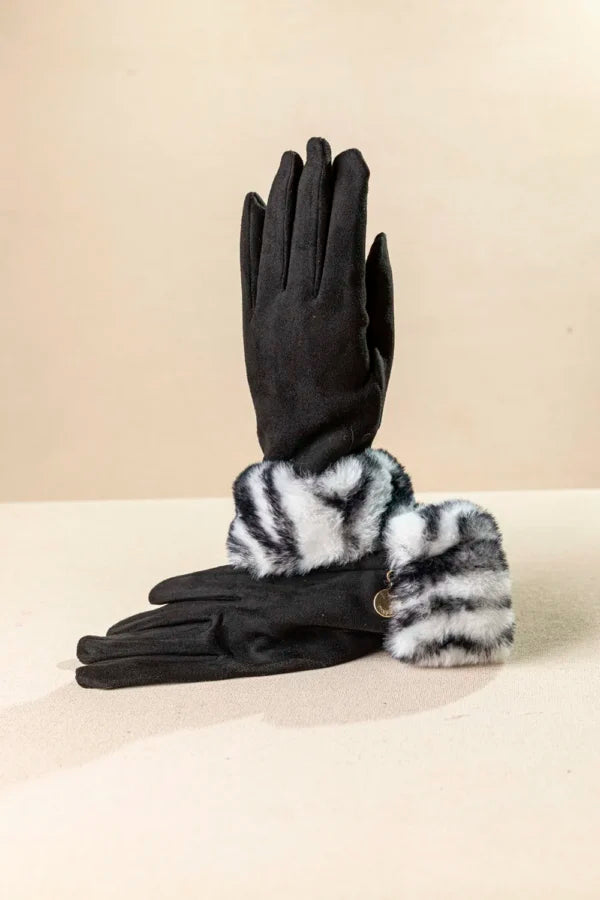 Γάντι γυναικείο με animal γούνα - FRAGOLA
