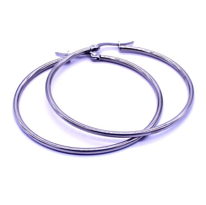 Ατσάλινα σκουλαρίκια κρίκοι 50mm