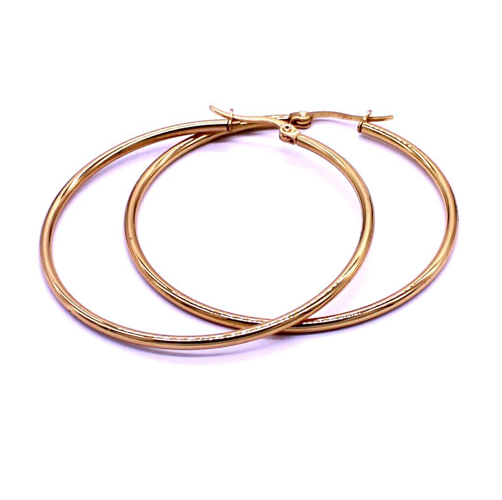 Ατσάλινα σκουλαρίκια κρίκοι 50mm