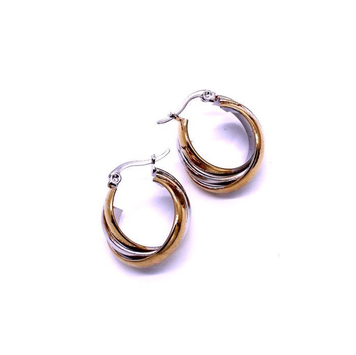 Ατσάλινα σκουλαρίκια τριπλός κρίκος 20mm | Steel Earrings Triple Hoop