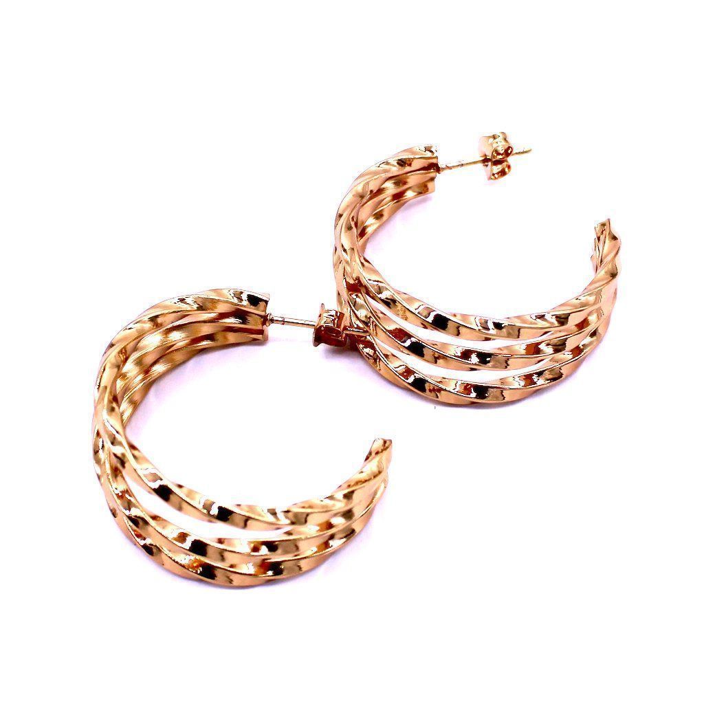 Γυναικεία Σκουλαρίκια Triple Twisted 3/4 Kρίκοι