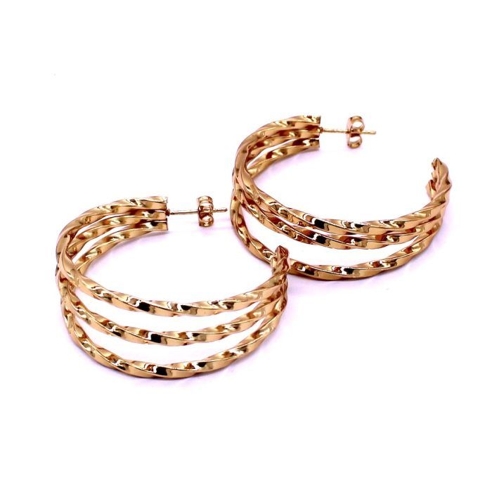 Γυναικεία Σκουλαρίκια Triple Twisted 3/4 Kρίκοι