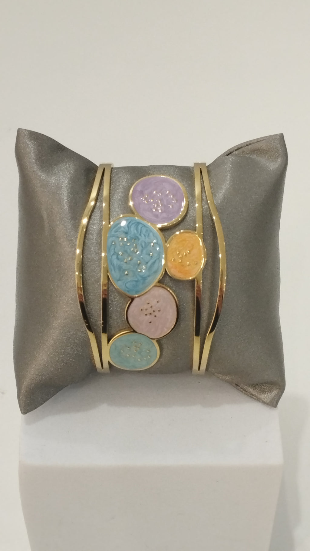 Ατσάλινο Χρυσό βραχιόλι cuff- Multicolor | Stainless Steel Cuff Bracelet-Multicolor