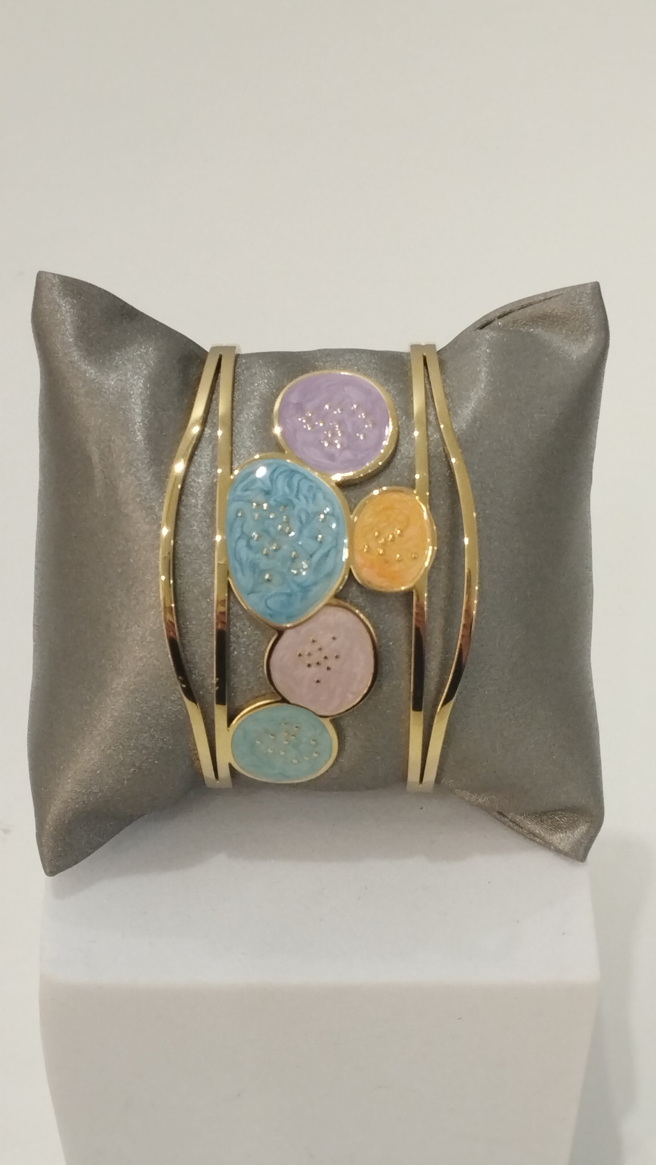 Ατσάλινο Χρυσό βραχιόλι cuff- Multicolor | Stainless Steel Cuff Bracelet-Multicolor