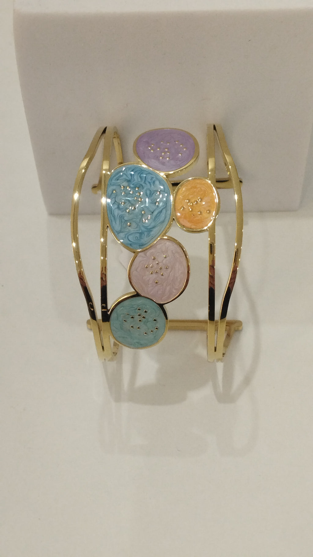 Ατσάλινο Χρυσό βραχιόλι cuff- Multicolor | Stainless Steel Cuff Bracelet-Multicolor