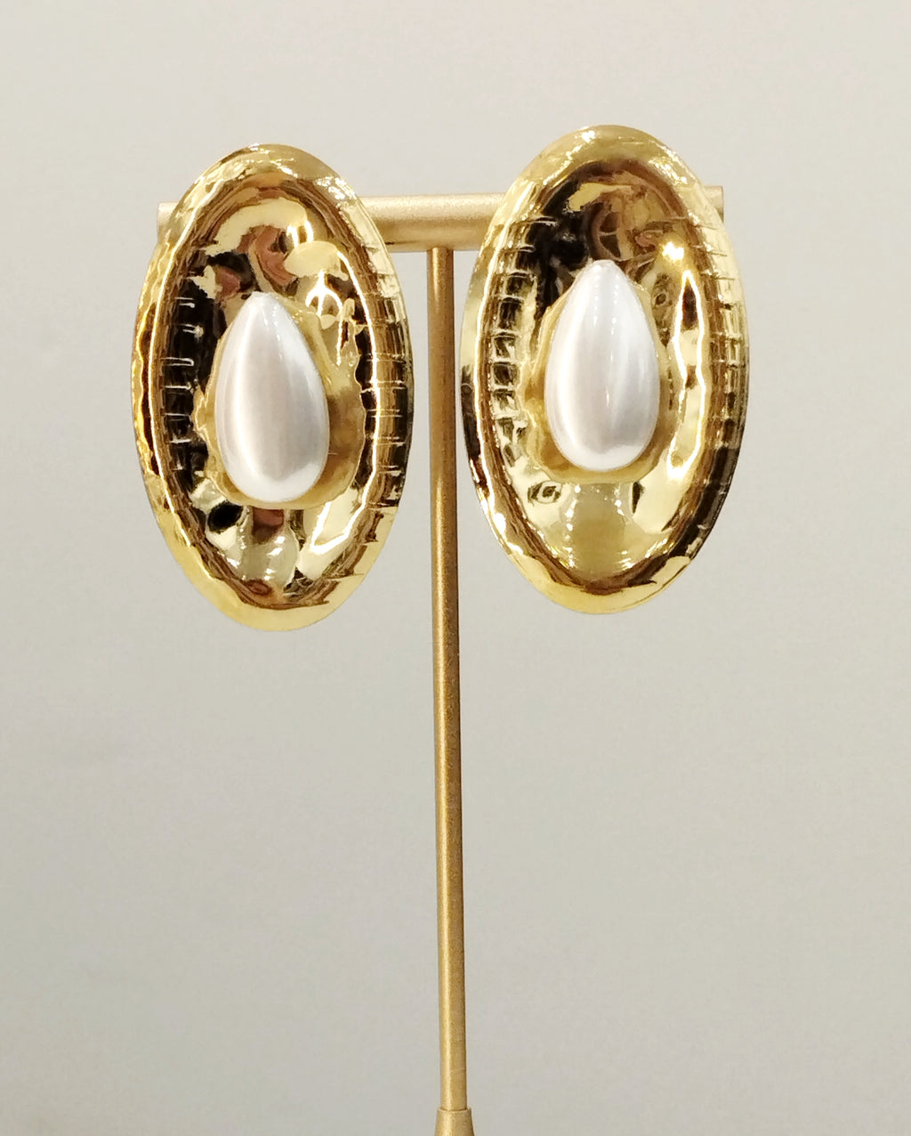 Σκουλαρίκια Ατσάλινα με Πέρλα | Stainless Steel Earrings with Pearl