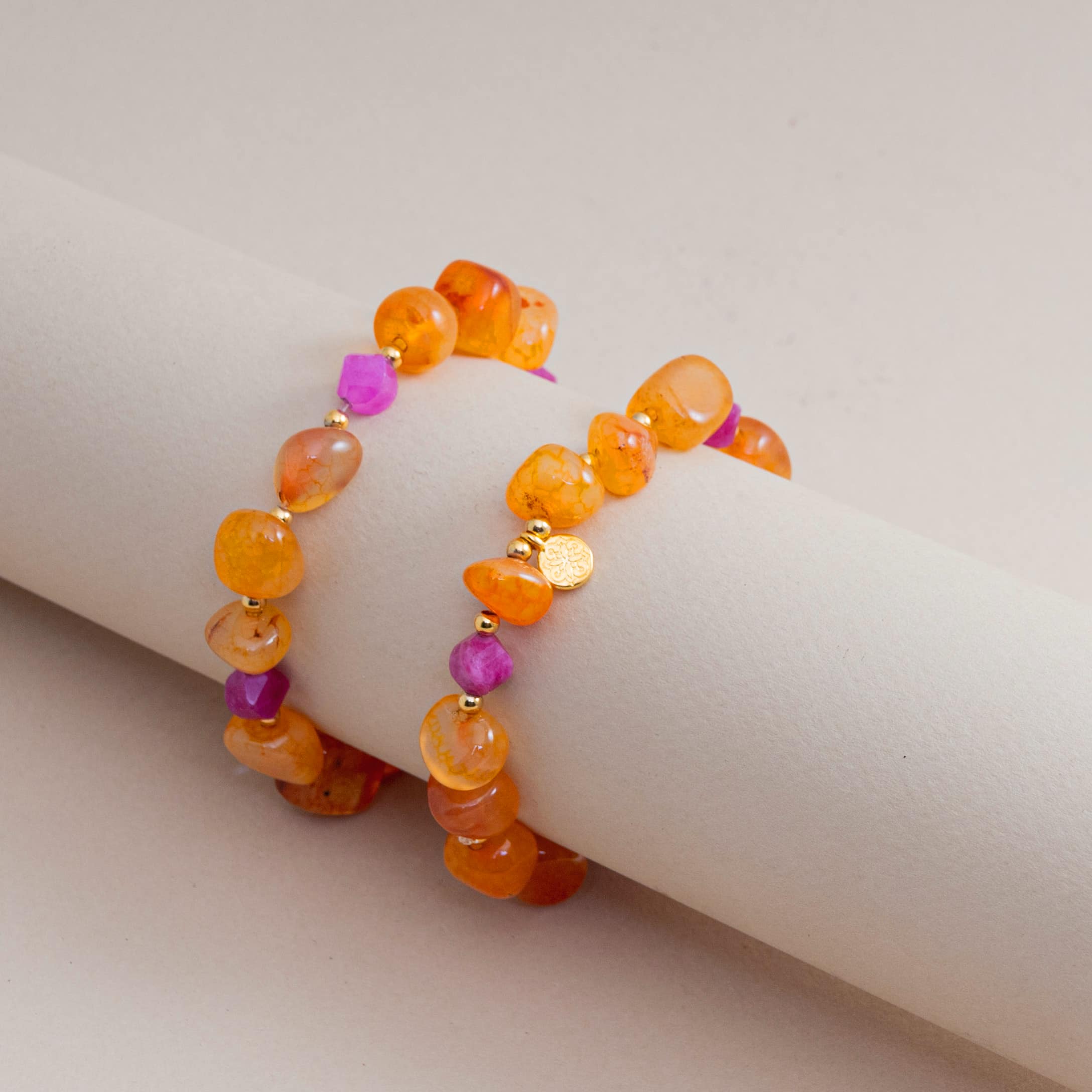 Ελαστικό Χειροποίητο βραχιόλι με ημιπολύτιμους λίθους | Elastic Bracelet with Semi-precious Stones