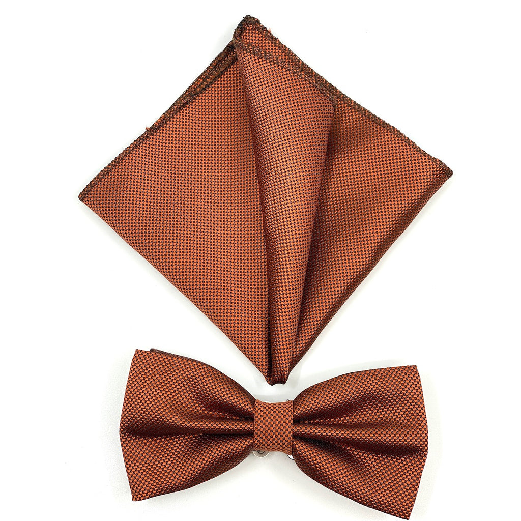 Παπιγιόν Τύπου Oxford Σετ με Μαντήλι σε Χρώμα Χαλκού
