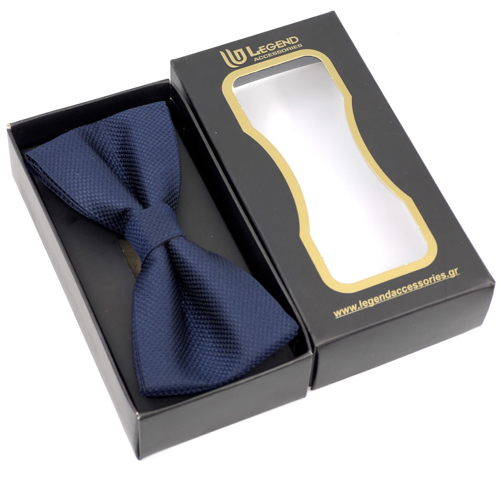 Μπλε Παπιγιόν Τύπου Oxford Σετ με Μαντήλι