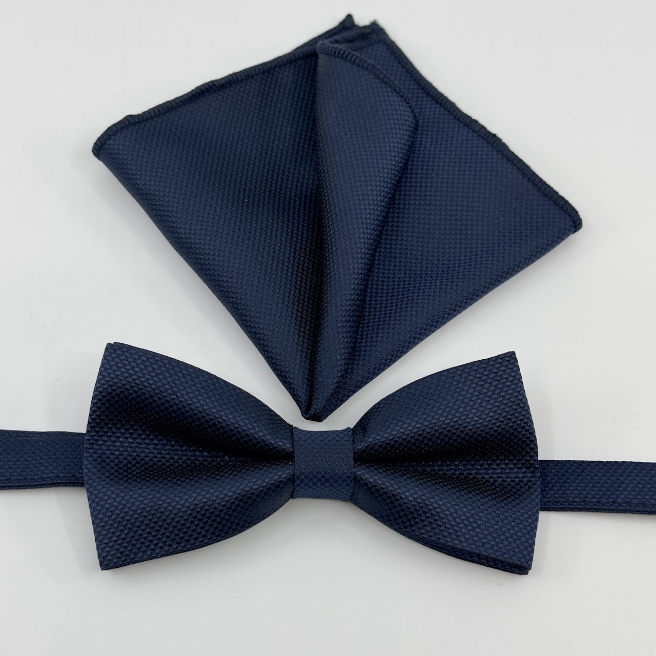 Μπλε Παπιγιόν Τύπου Oxford Σετ με Μαντήλι