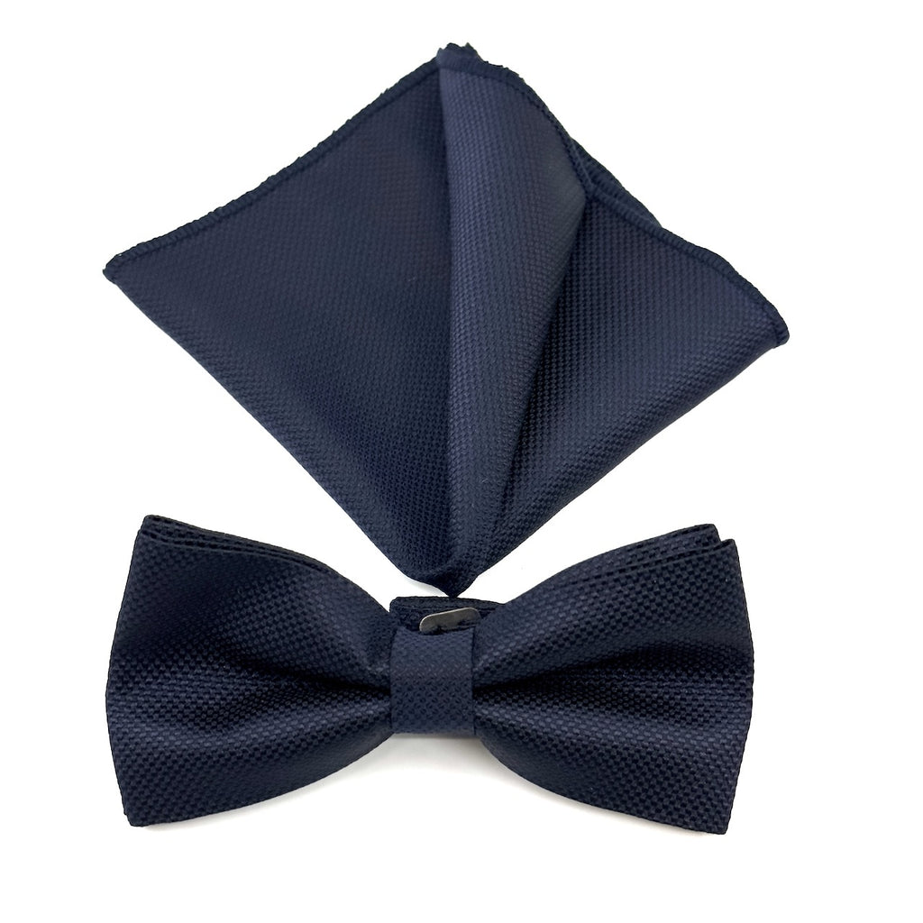 Σκούρο Μπλε Παπιγιόν Τύπου Oxford Σετ με Μαντήλι