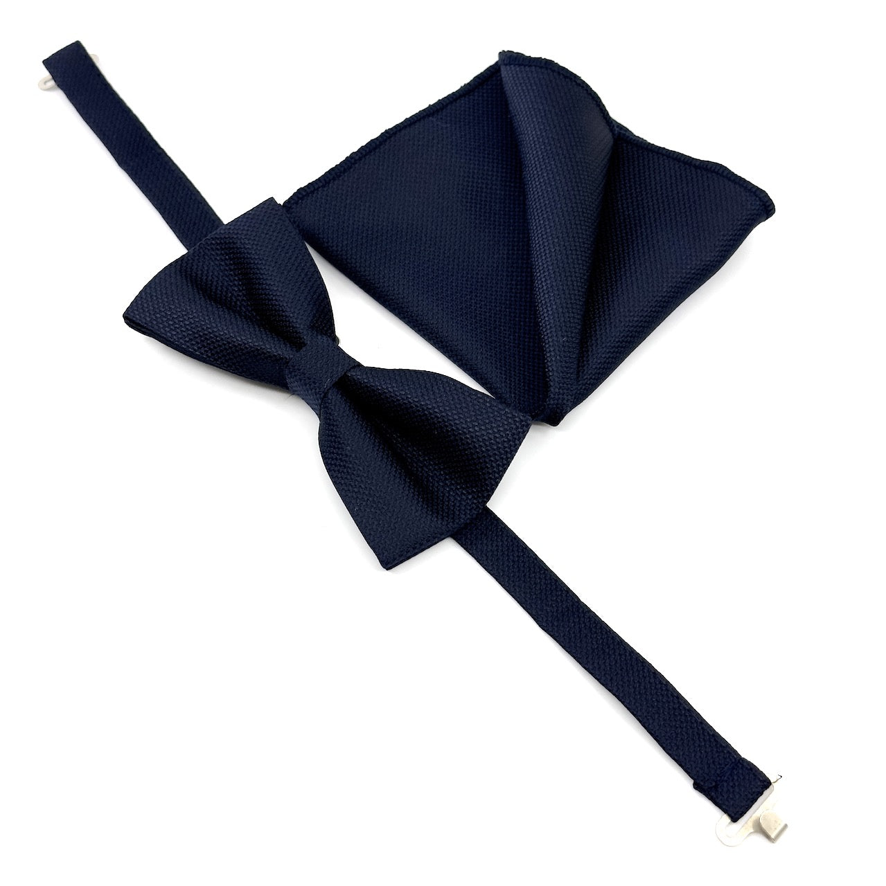 Σκούρο Μπλε Παπιγιόν Τύπου Oxford Σετ με Μαντήλι