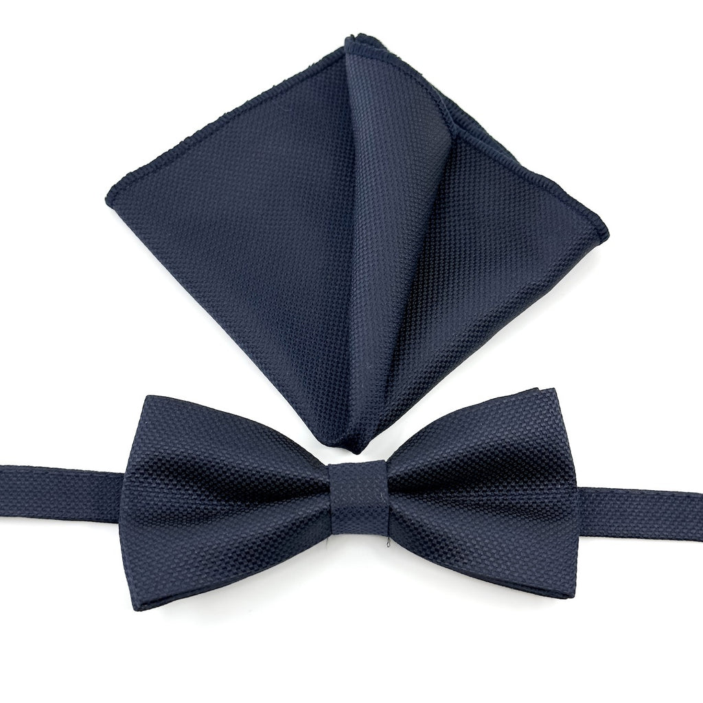 Σκούρο Μπλε Παπιγιόν Τύπου Oxford Σετ με Μαντήλι