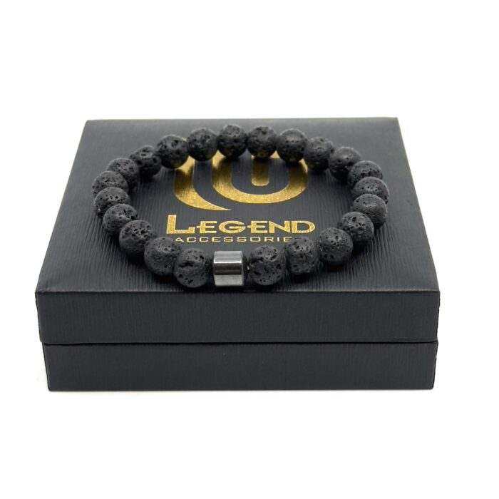 Ελαστικό Βραχιόλι με Φυσικές Πέτρες Λάβας | Elastic Bracelet with Natural Lava Stones