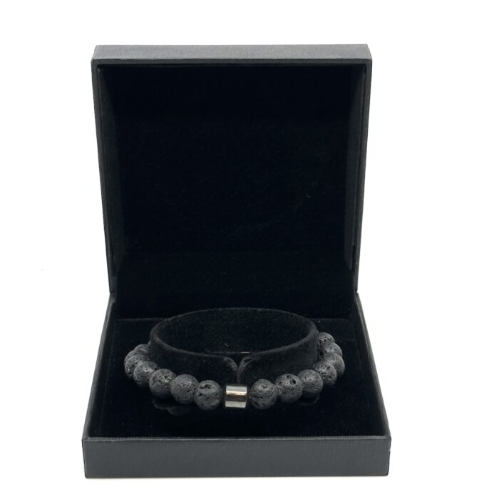 Ελαστικό Βραχιόλι με Φυσικές Πέτρες Λάβας | Elastic Bracelet with Natural Lava Stones