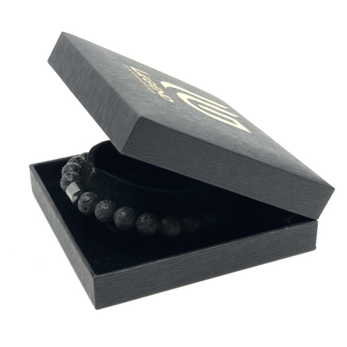 Ελαστικό Βραχιόλι με Φυσικές Πέτρες Λάβας | Elastic Bracelet with Natural Lava Stones