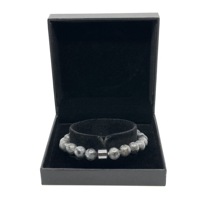 Gray Stone Ελαστικό Βραχιόλι με Φυσικές Πέτρες | Elastic Bracelet with Natural Grey Stones