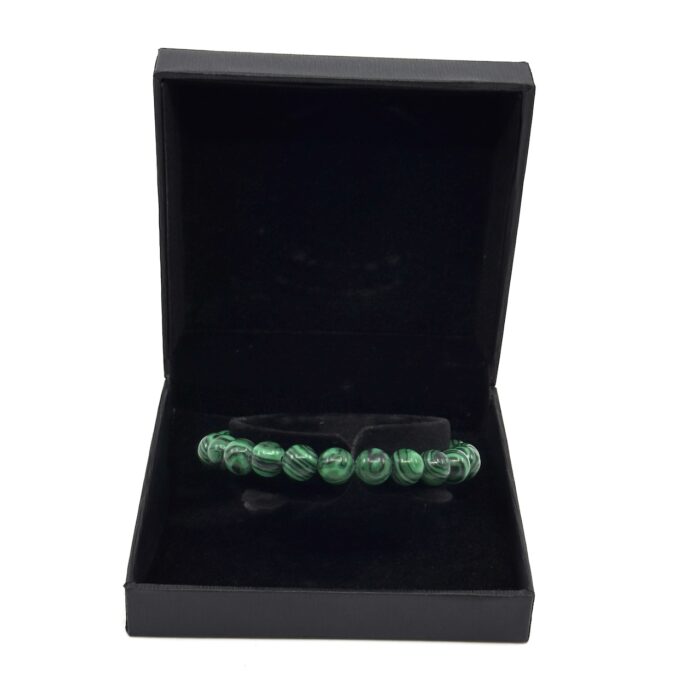 Πράσινο Ελαστικό Βραχιόλι με Φυσικές Πέτρες Αμέθυστου | Green Elastic Bracelet with Natural Amethyst Stones