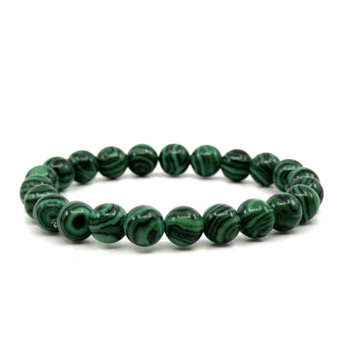 Πράσινο Ελαστικό Βραχιόλι με Φυσικές Πέτρες Αμέθυστου | Green Elastic Bracelet with Natural Amethyst Stones