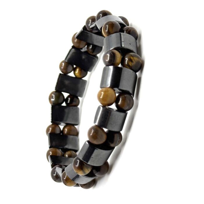 Tiger Eye Stone Ελαστικό Βραχιόλι με Φυσικές Πέτρες με Ανοξείδωτο Ατσάλι | Tiger Eye Stone Elastic Bracelet with Natural Stones and Stainless Steel