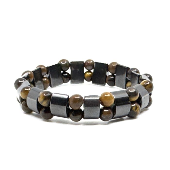 Tiger Eye Stone Ελαστικό Βραχιόλι με Φυσικές Πέτρες με Ανοξείδωτο Ατσάλι | Tiger Eye Stone Elastic Bracelet with Natural Stones and Stainless Steel