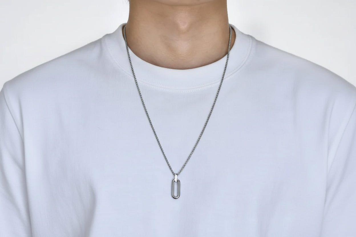 Ανδρική Αλυσίδα Λαιμού με οβάλ στοιχείο