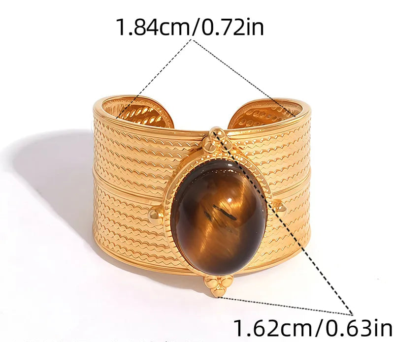 Γυναικείο Δαχτυλίδι με Φυσική Πέτρα Tiger Eye