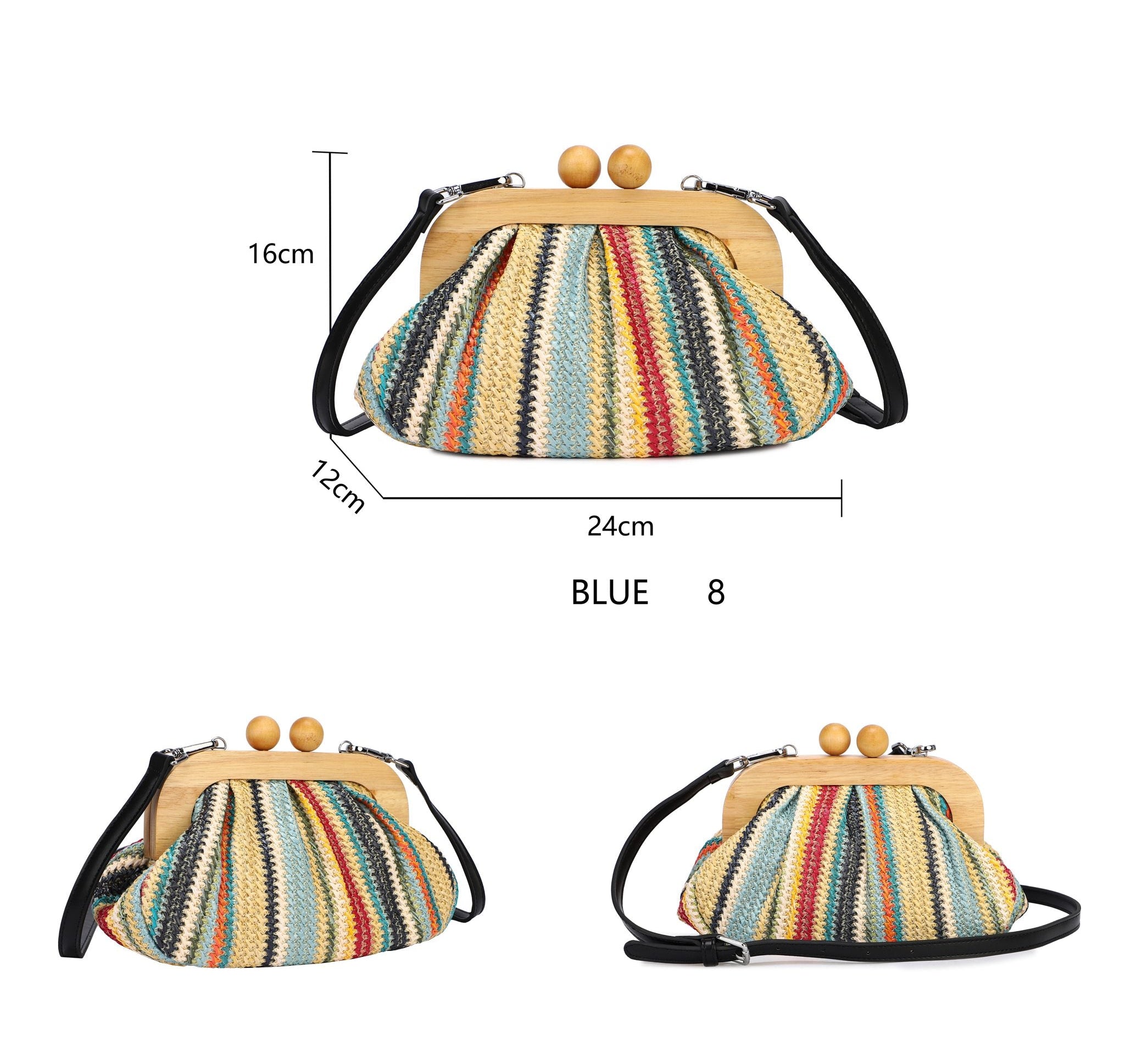 Γυναικείο Τσαντάκι με Ξύλινο Κούμπωμα