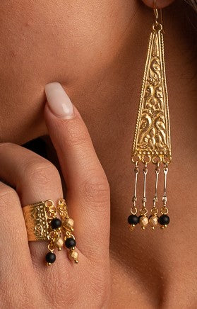 Χειροποίητα Σκουλαρίκια από Επιχρυσωμένο Ορείχαλκο|Handmade Gold-plated Earrings