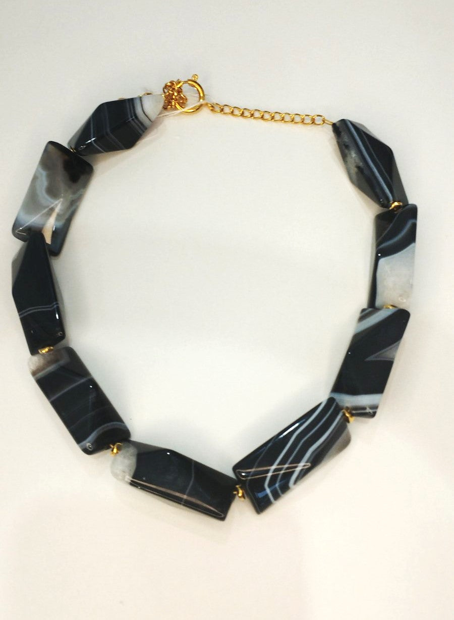 Κολιέ με μεγάλες Πέτρες-Χειροποίητο Statement κόσμημα| Chunky Stone Necklace-Handmade Statement Jewelry