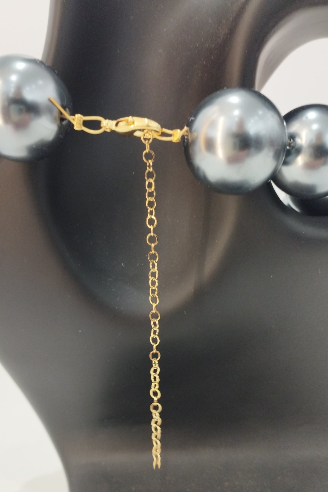 Κολιέ με λαμπερές γκρι πέρλες | Grey Shiny Pearls Necklace