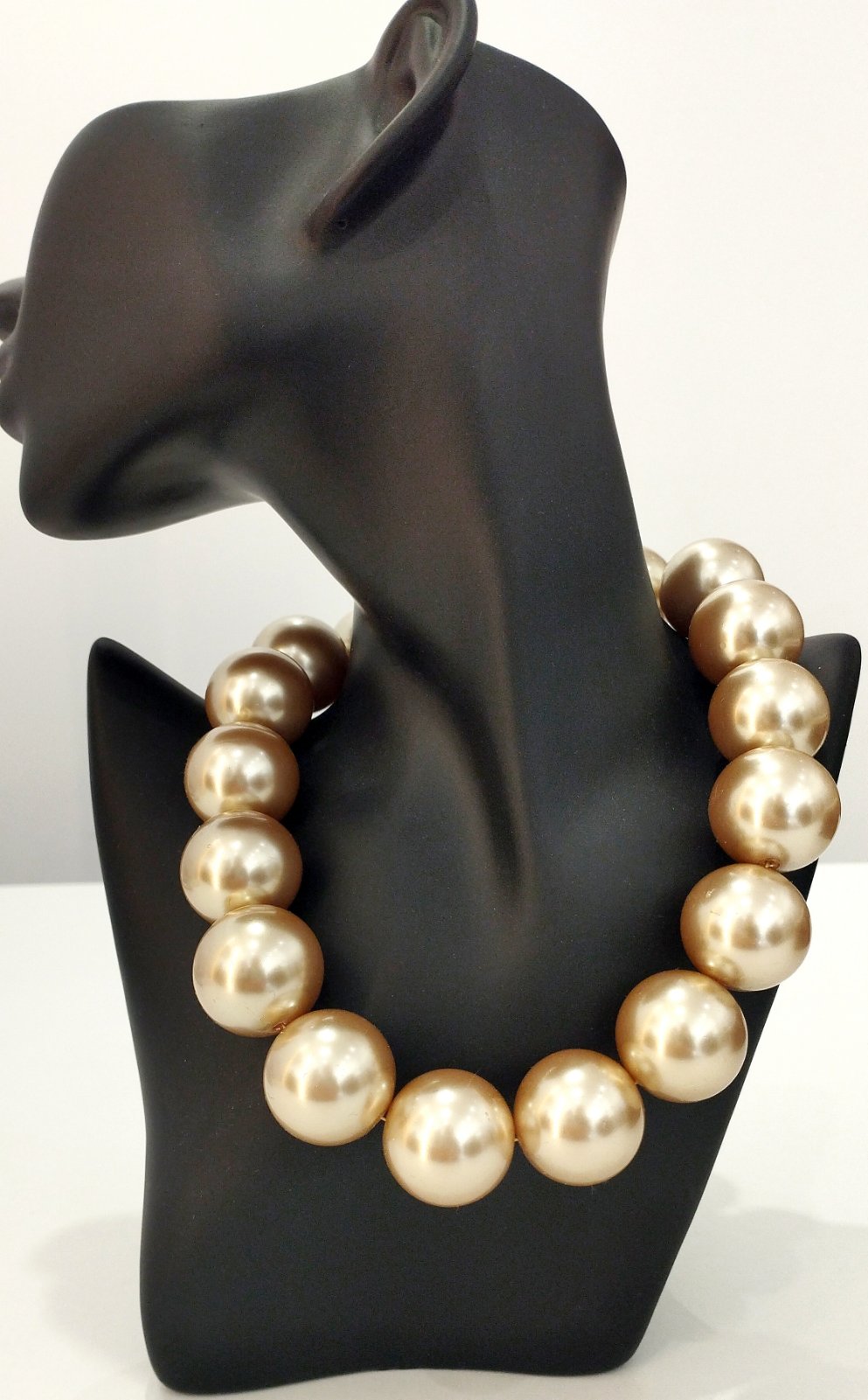 Κολιέ με Λαμπερές Χρυσαφί Πέρλες|Gold Shiny Pearls Necklace