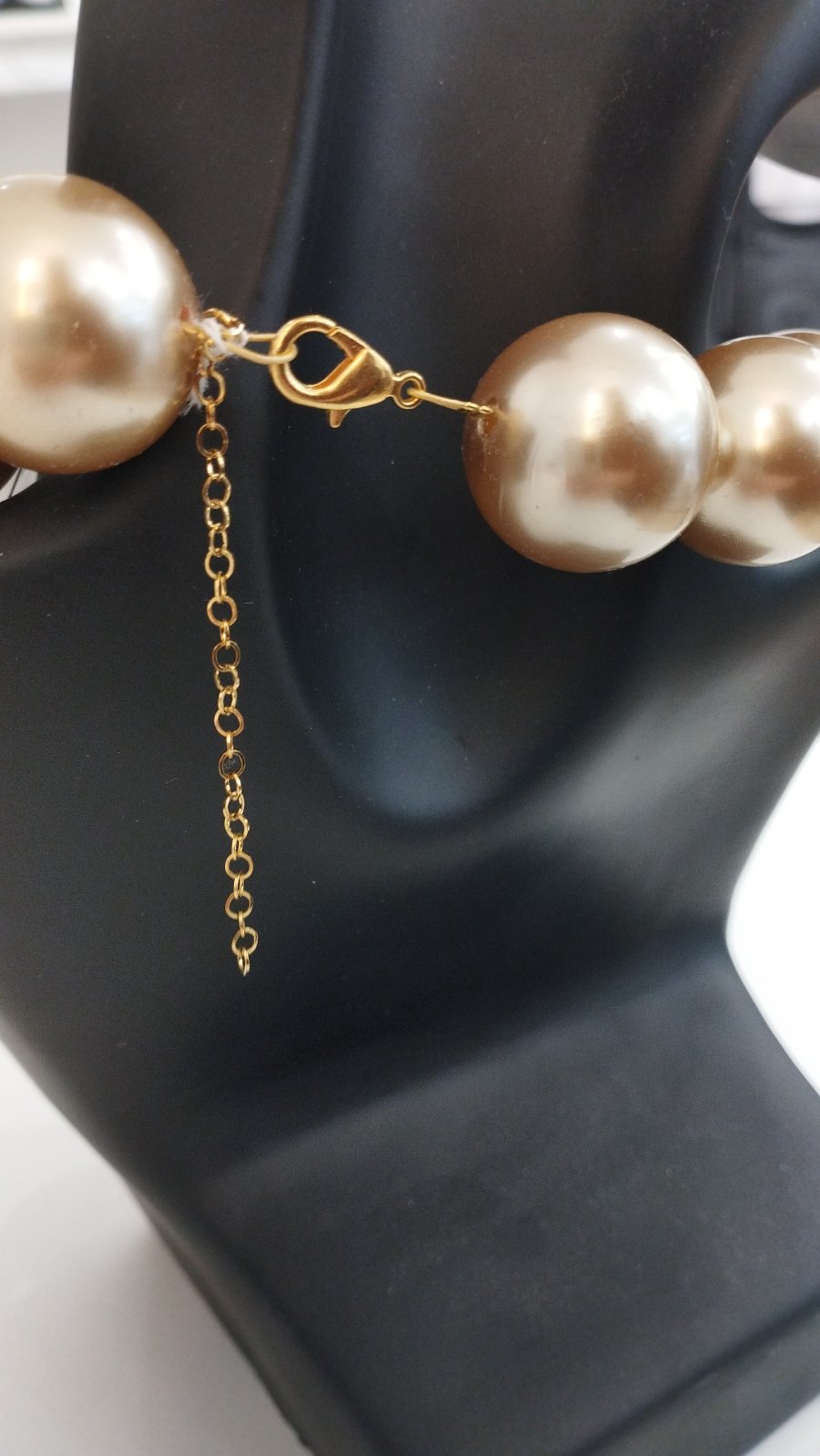 Κολιέ με Λαμπερές Χρυσαφί Πέρλες|Gold Shiny Pearls Necklace