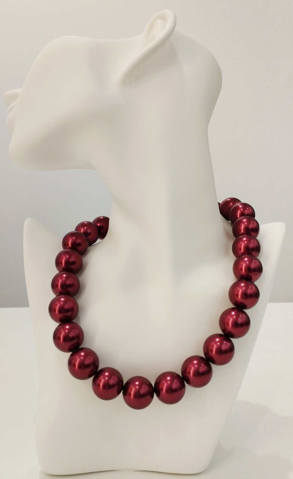 Κολιέ με Λαμπερές Κόκκινες Πέρλες | Red Shiny Pearls Necklace