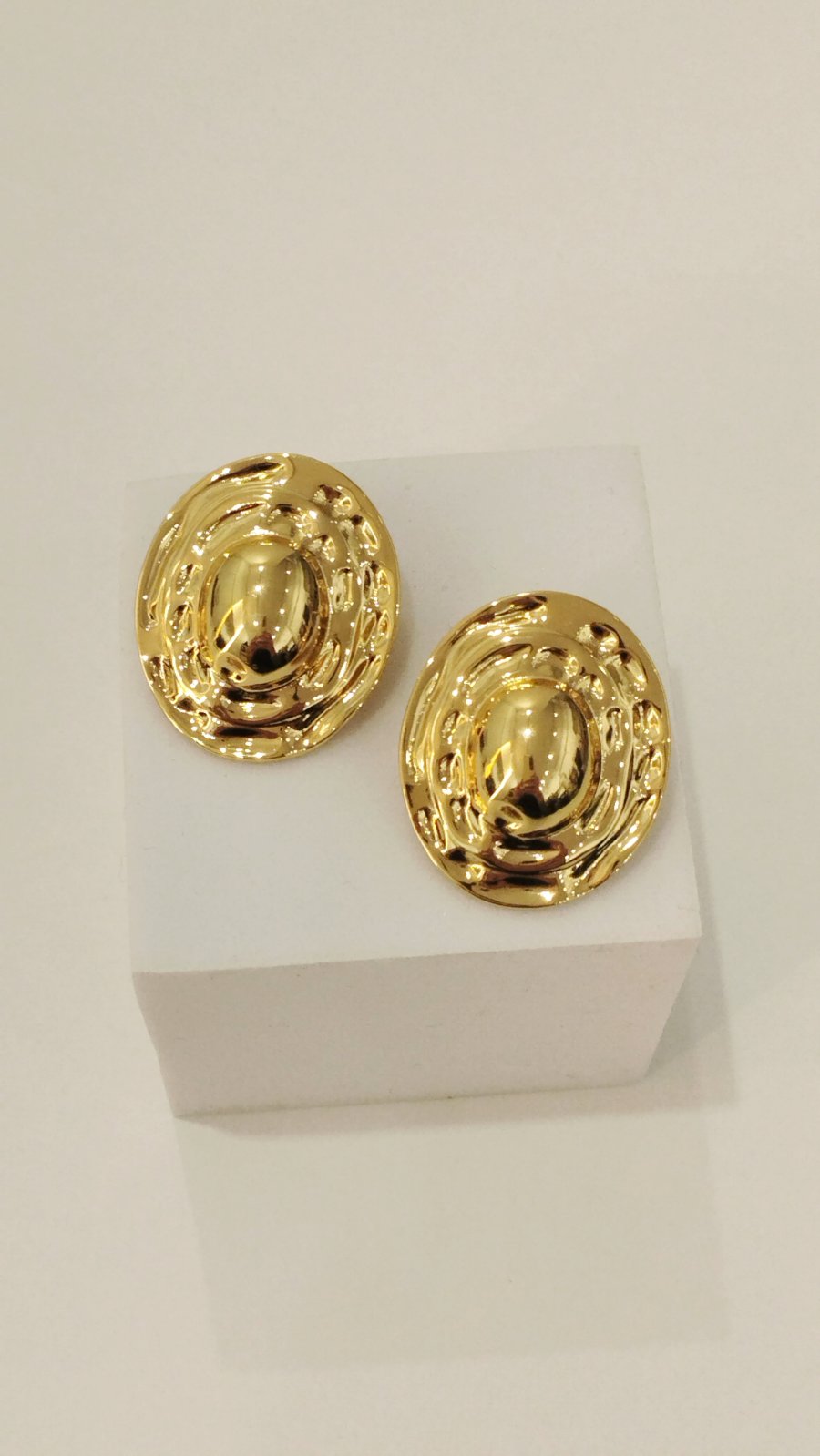 Χρυσά Ατσάλινα Καρφωτά Σκουλαρίκια | Gold Steel Stud Earrings