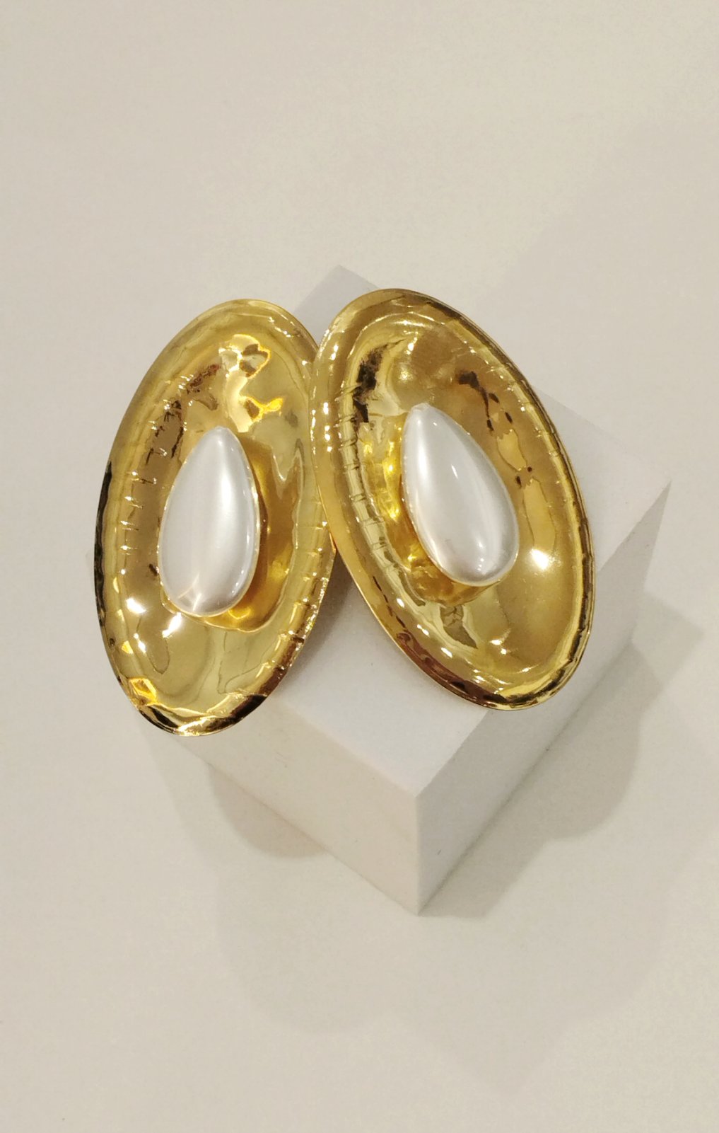 Σκουλαρίκια Ατσάλινα με Πέρλα | Stainless Steel Earrings with Pearl