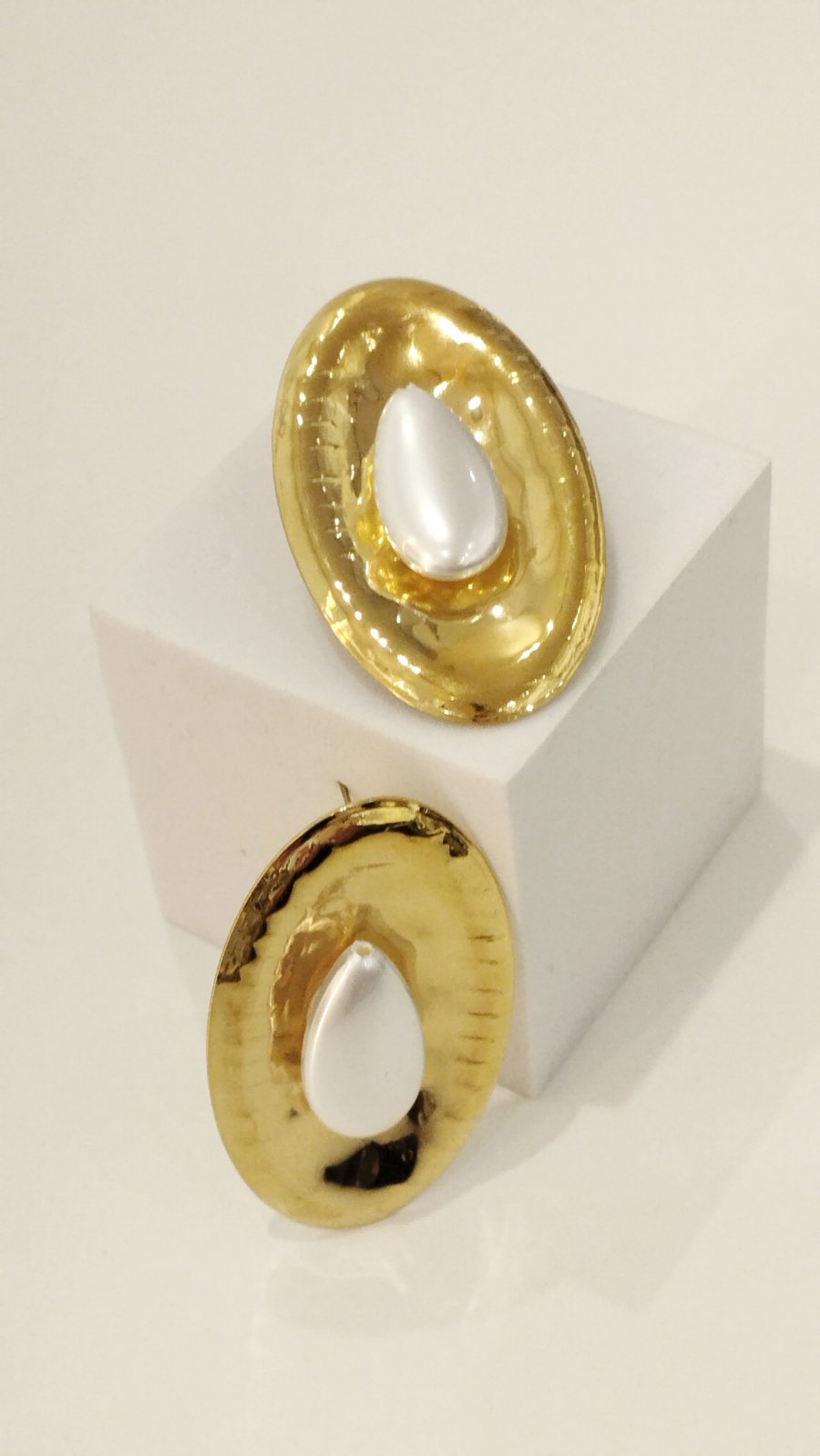 Σκουλαρίκια Ατσάλινα με Πέρλα | Stainless Steel Earrings with Pearl