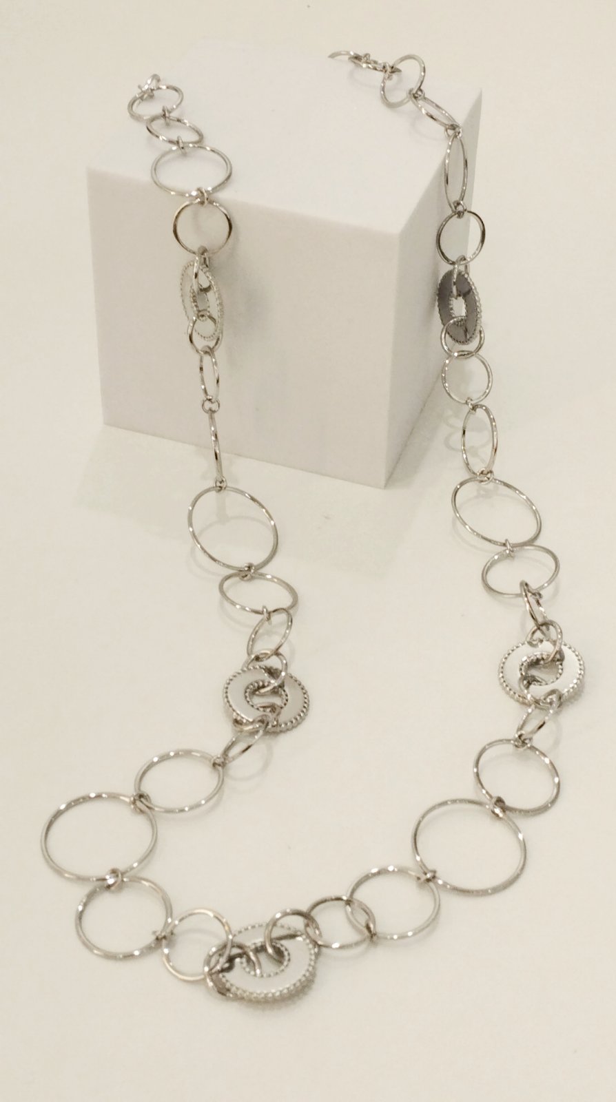 Μακρύ Ατσάλινο Κολιέ με Κρίκους| Long Steel Necklace with Links|